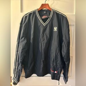 King Louie Navy Windshirt -Sz M - NY Yankees Logo & Budweiser Official Beer Logo